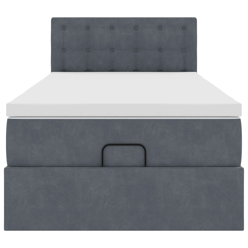 Struttura Letto Pouf con Materasso 90x200 cm in Velluto