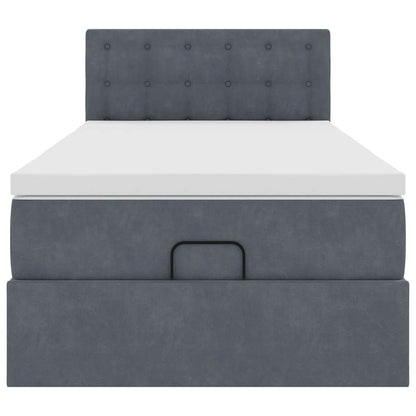 Struttura Letto Pouf con Materasso 90x200 cm in Velluto