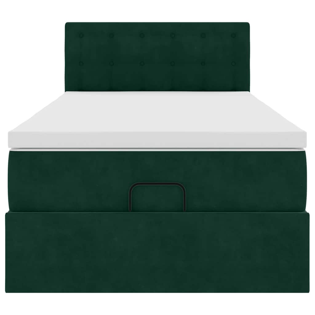 Struttura Letto Pouf con Materasso 90x200 cm in Velluto