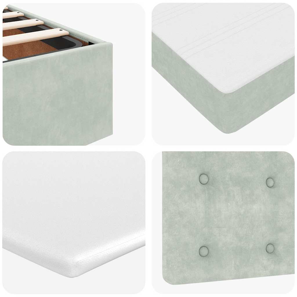 Struttura Letto Pouf con Materasso 100x200 cm Velluto