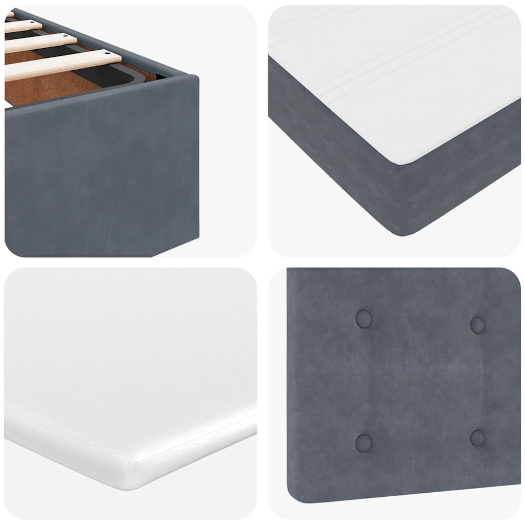 Struttura Letto Pouf con Materasso 100x200 cm Velluto