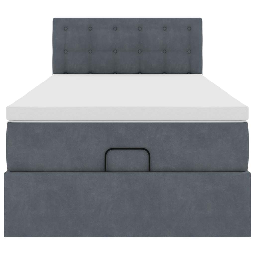 Struttura Letto Pouf con Materasso 100x200 cm Velluto
