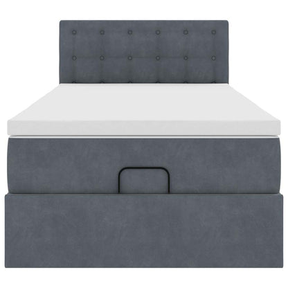 Struttura Letto Pouf con Materasso 100x200 cm Velluto