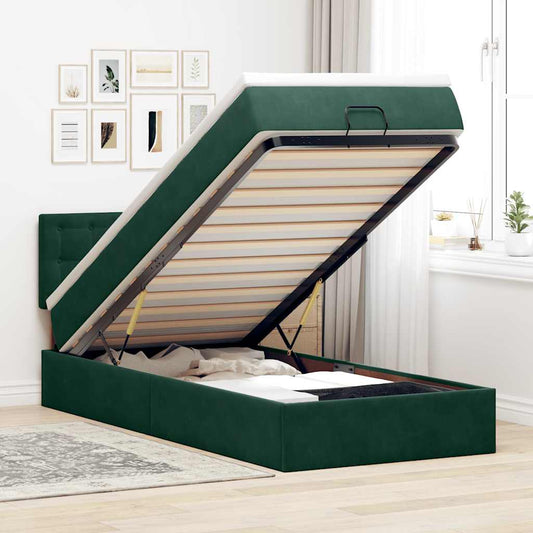 Struttura Letto Pouf con Materasso 100x200 cm Velluto | homemem39