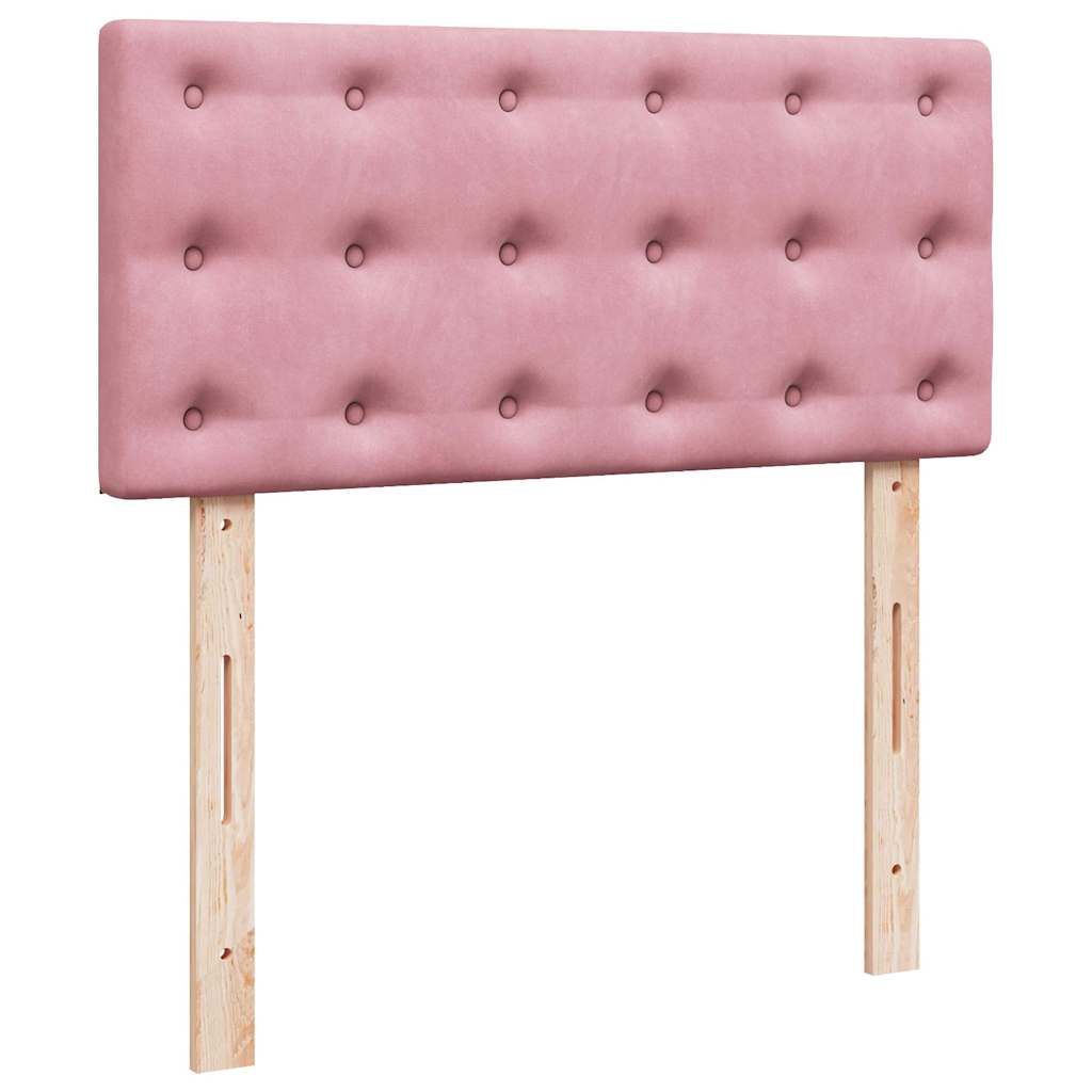 Struttura Letto Pouf con Materasso Rosa 100x200 cm Velluto - homemem39