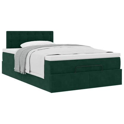 Pouf Letto con Materasso Verde Scuro 120x190 cm Velluto | homemem39