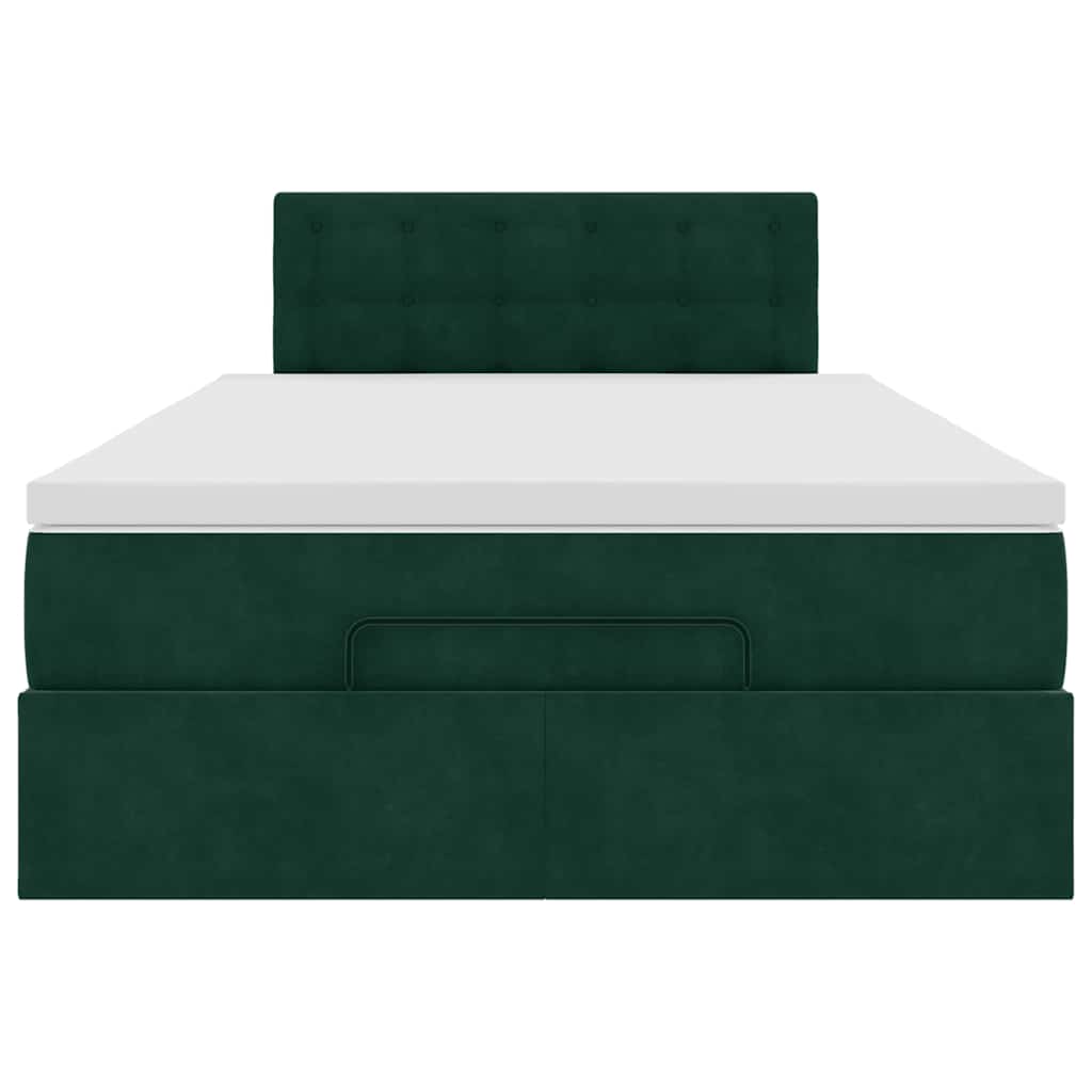 Pouf Letto con Materasso Verde Scuro 120x190 cm Velluto | homemem39