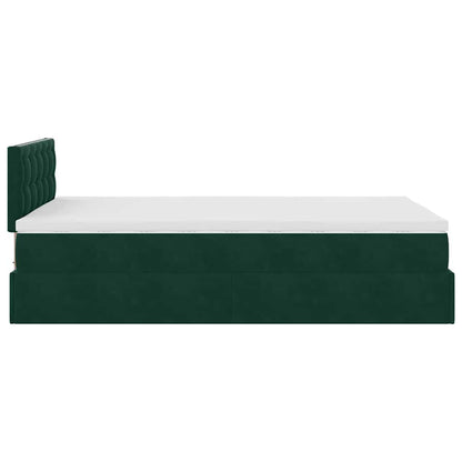 Pouf Letto con Materasso Verde Scuro 120x190 cm Velluto | homemem39