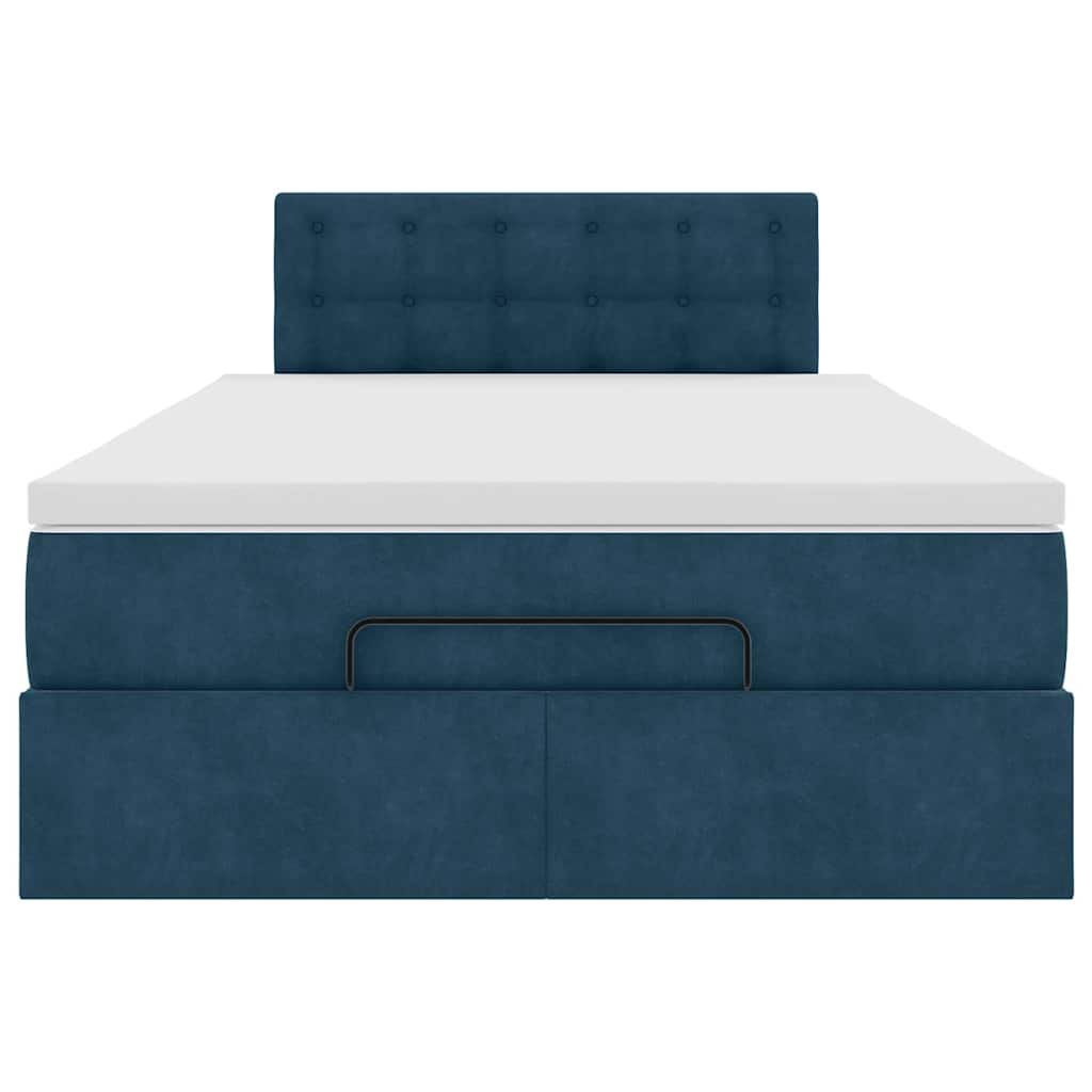 Pouf Letto con Materasso Blu Scuro 120x190 cm Velluto | homemem39