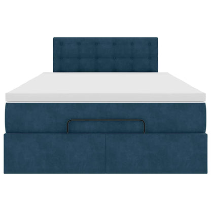 Pouf Letto con Materasso Blu Scuro 120x190 cm Velluto | homemem39