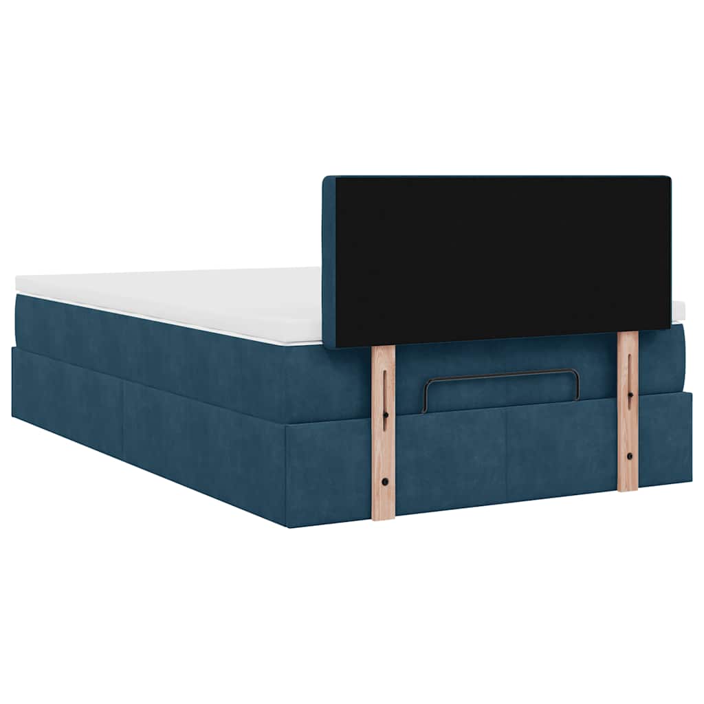 Pouf Letto con Materasso Blu Scuro 120x190 cm Velluto | homemem39