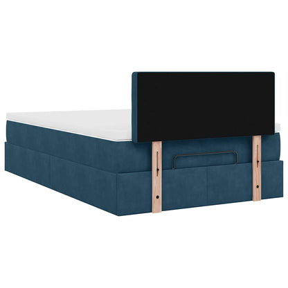 Pouf Letto con Materasso Blu Scuro 120x190 cm Velluto | homemem39