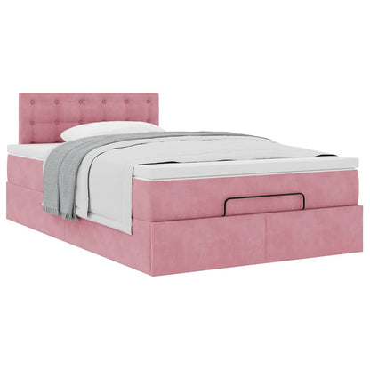 Pouf Letto con Materasso Rosa 120x190 cm Velluto | homemem39