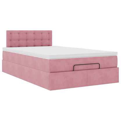 Pouf Letto con Materasso Rosa 120x190 cm Velluto | homemem39
