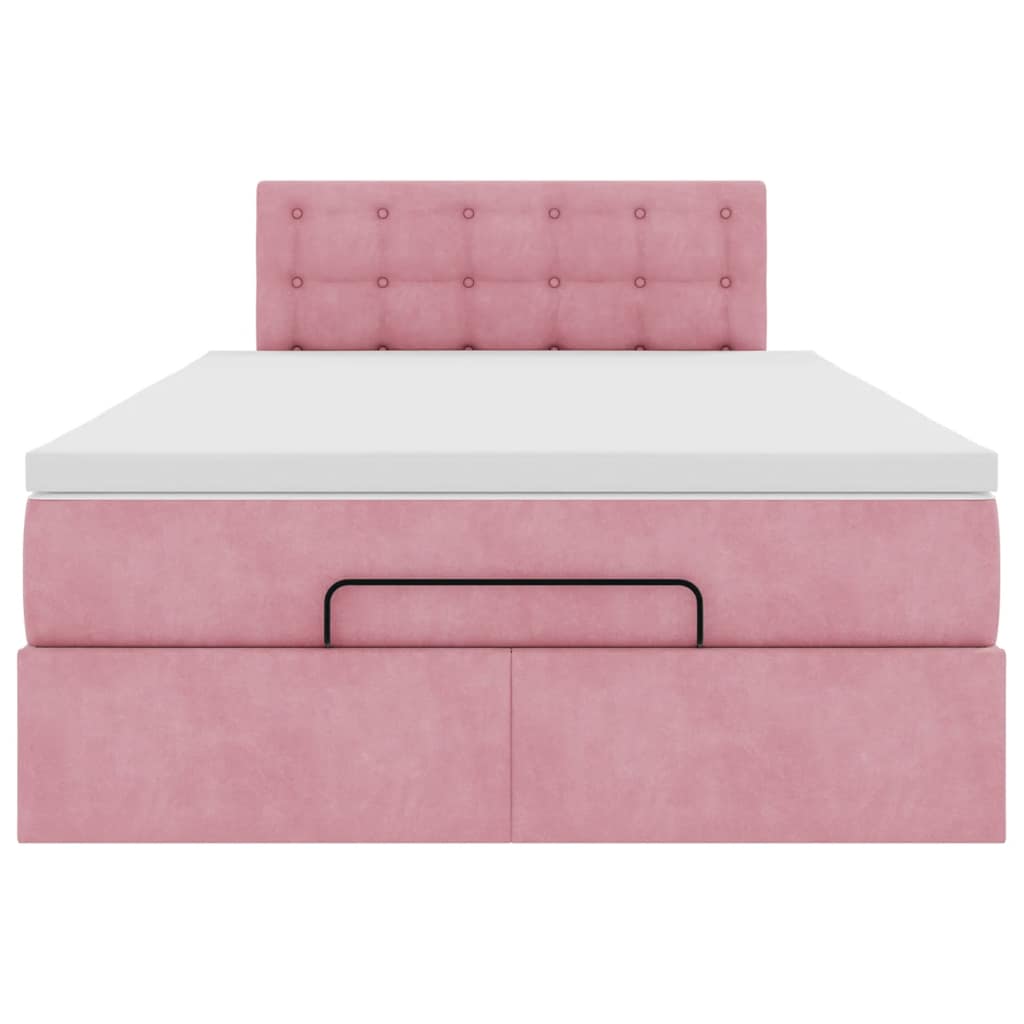 Pouf Letto con Materasso Rosa 120x190 cm Velluto | homemem39