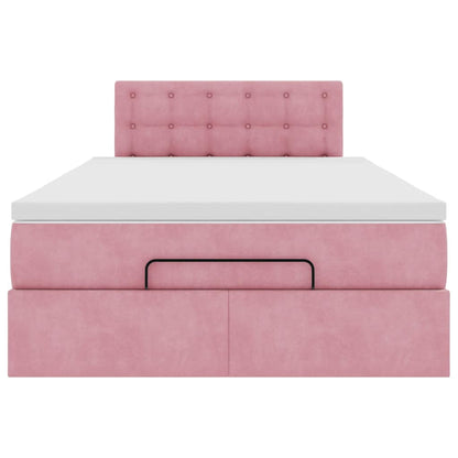 Pouf Letto con Materasso Rosa 120x190 cm Velluto | homemem39