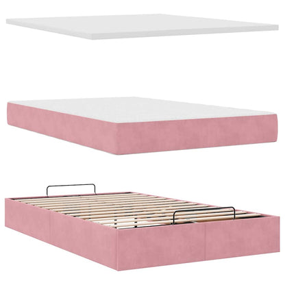 Pouf Letto con Materasso Rosa 120x190 cm Velluto | homemem39