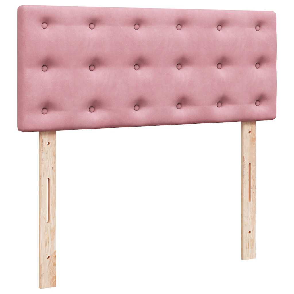 Struttura Letto Pouf con Materasso Rosa 120x200 cm Velluto | homemem39