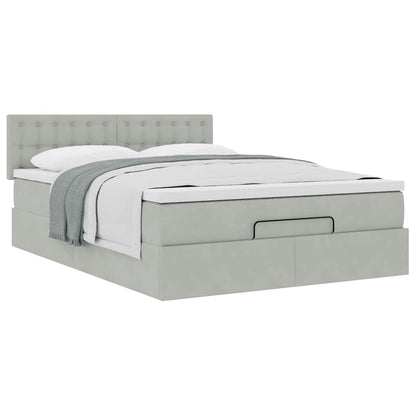 Struttura Letto Pouf con Materasso 140x190 cm Velluto | homemem39