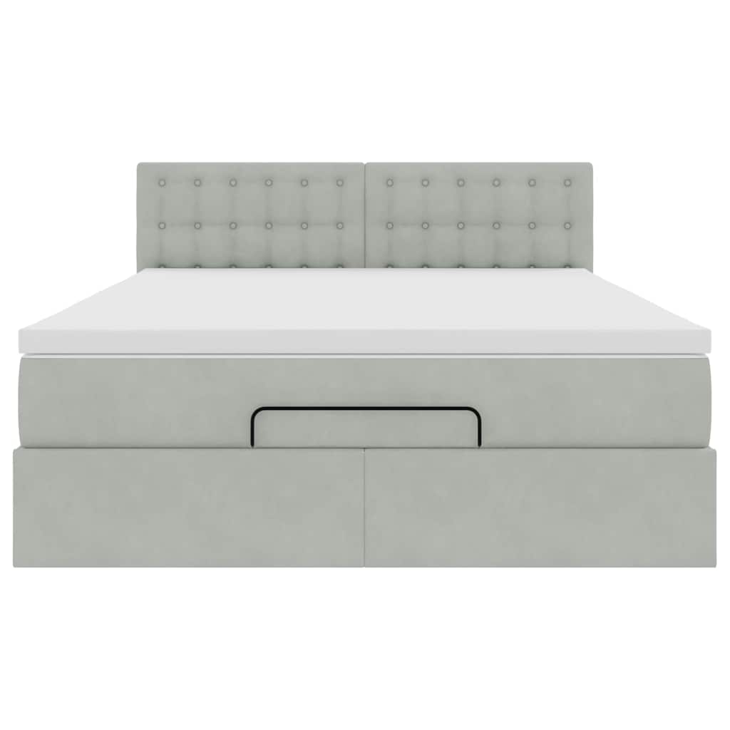 Struttura Letto Pouf con Materasso 140x190 cm Velluto | homemem39