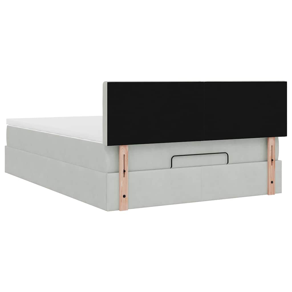 Struttura Letto Pouf con Materasso 140x190 cm Velluto