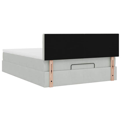 Struttura Letto Pouf con Materasso 140x190 cm Velluto