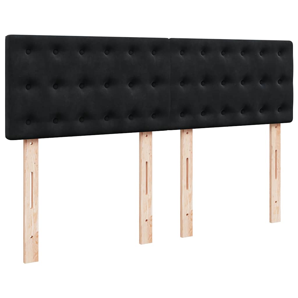 Struttura Letto Pouf con Materasso Nero 140x190 cm in Velluto | homemem39
