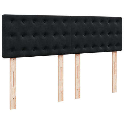 Struttura Letto Pouf con Materasso Nero 140x190 cm in Velluto | homemem39