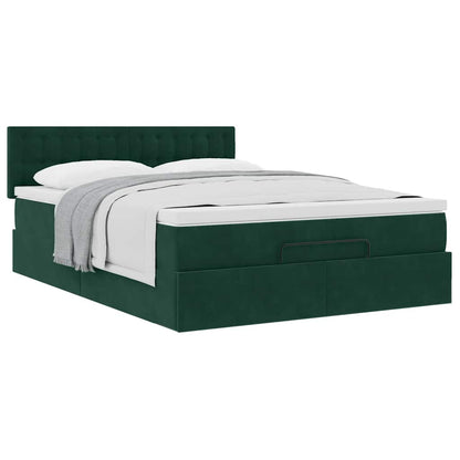 Struttura Letto Pouf con Materasso 140x190 cm in Velluto | homemem39