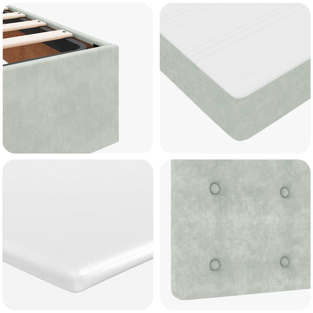 Struttura Letto Pouf con Materasso 140x200 cm in Velluto