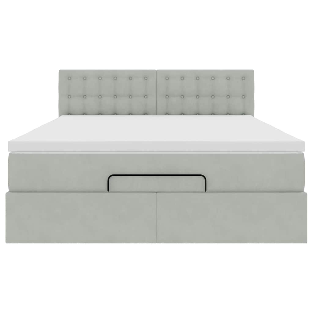 Struttura Letto Pouf con Materasso 140x200 cm in Velluto