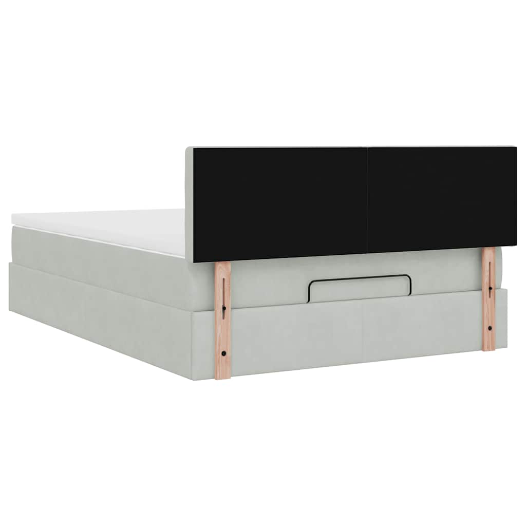 Struttura Letto Pouf con Materasso 140x200 cm in Velluto