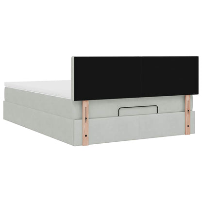 Struttura Letto Pouf con Materasso 140x200 cm in Velluto