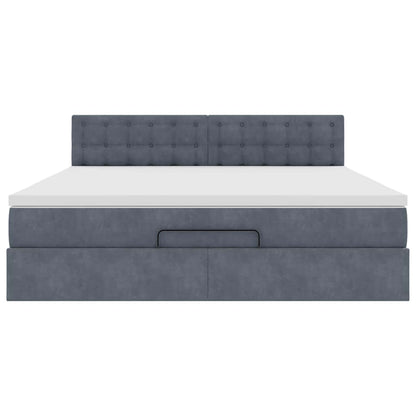 Struttura Letto Pouf con Materasso 160x200 cm in Velluto - homemem39