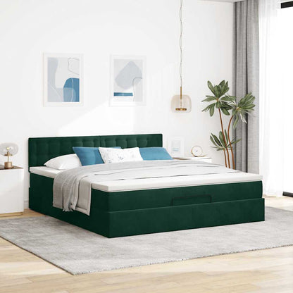 Struttura Letto Pouf con Materasso 160x200 cm in Velluto