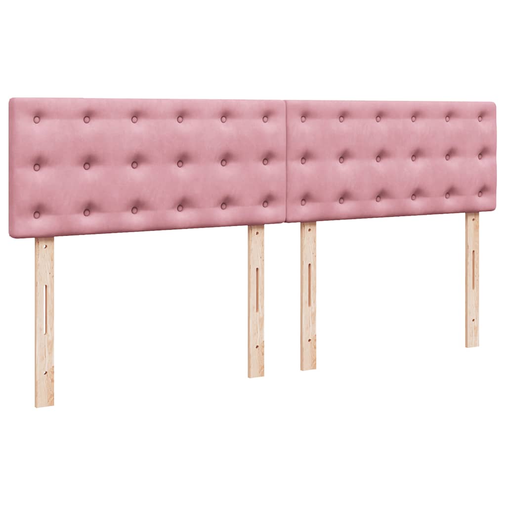 Struttura Letto Pouf con Materasso Rosa 160x200 cm in Velluto | homemem39