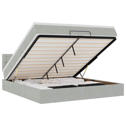 Struttura Letto Pouf con Materasso 180x200 cm in Velluto - homemem39