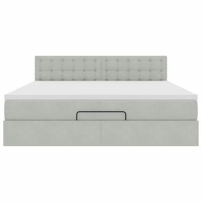 Struttura Letto Pouf con Materasso 180x200 cm in Velluto - homemem39