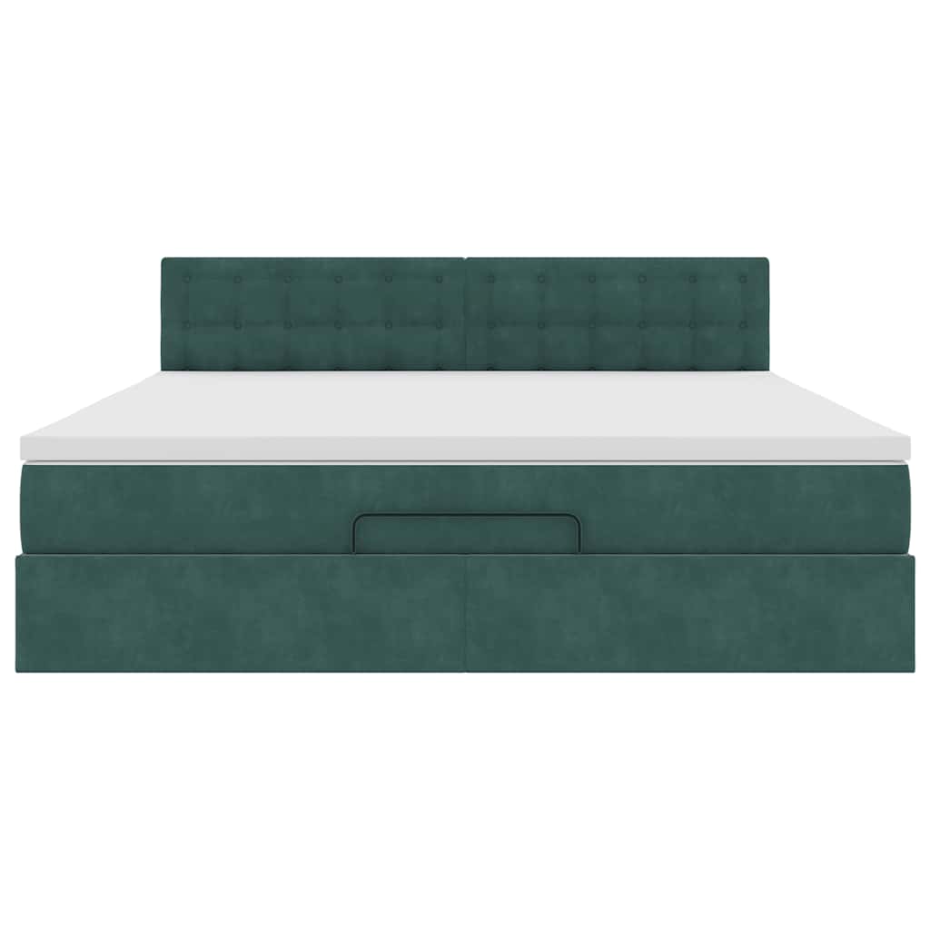 Struttura Letto Pouf con Materasso 180x200 cm in Velluto - homemem39