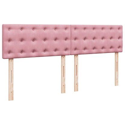 Struttura Letto Pouf con Materasso Rosa 180x200 cm in Velluto | homemem39