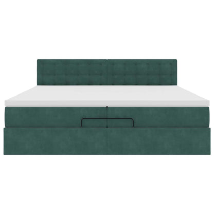 Struttura Letto Pouf con Materasso 200x200 cm in Velluto