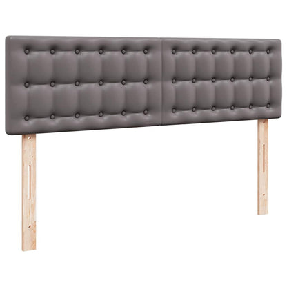 Struttura Letto Pouf con Materassi Grigio 160x200 cm Similpelle