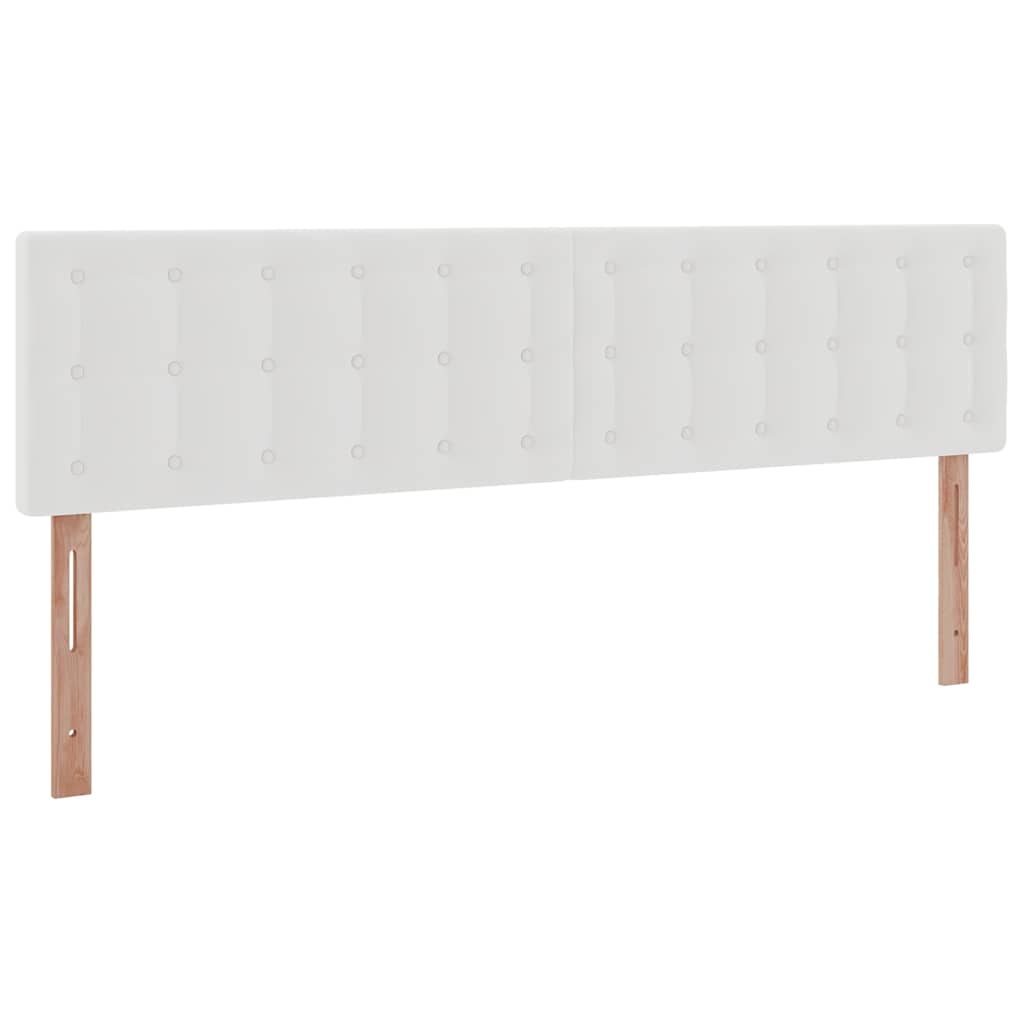 Struttura Letto Pouf con Materassi Bianco 180x200 cm Similpelle