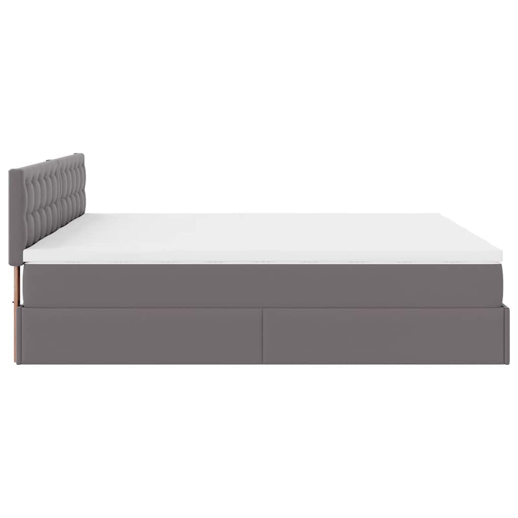 Struttura Letto Pouf con Materassi Grigio 180x200 cm Similpelle | homemem39