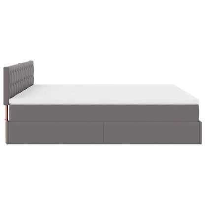 Struttura Letto Pouf con Materassi Grigio 180x200 cm Similpelle | homemem39