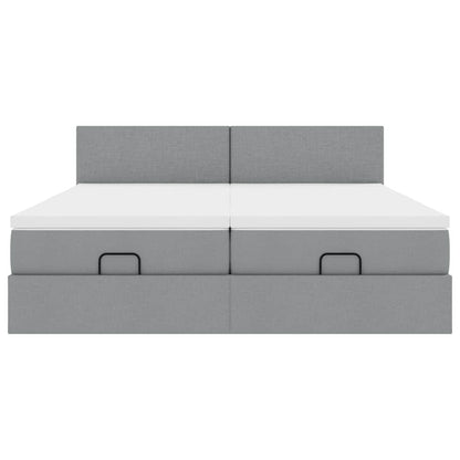 Struttura Letto Pouf con Materassi 180x200 cm in Tessuto