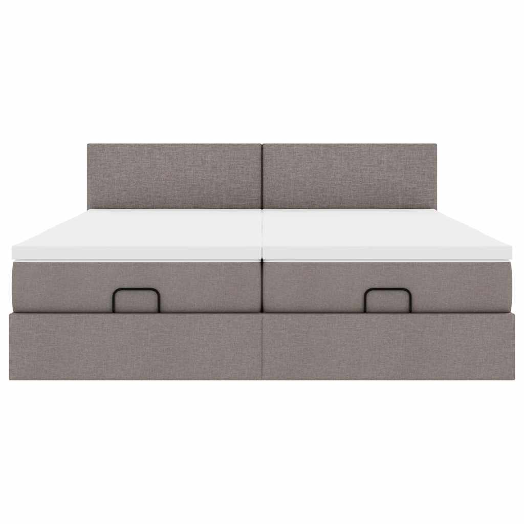 Struttura Letto Pouf con Materassi Tortora 180x200cm in Tessuto | homemem39