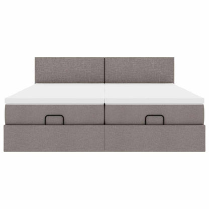 Struttura Letto Pouf con Materassi Tortora 180x200cm in Tessuto | homemem39