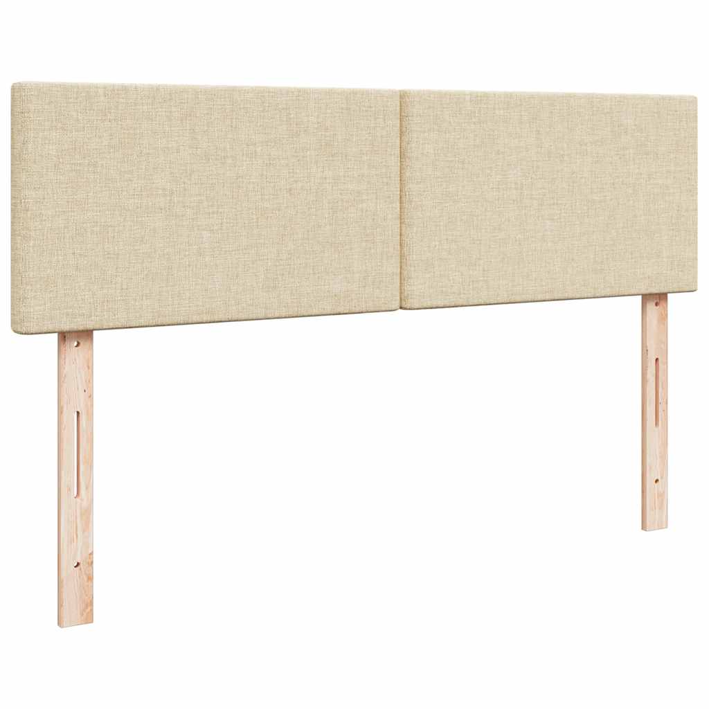 Struttura Letto Pouf con Materassi Crema 180x200 cm in Tessuto | homemem39