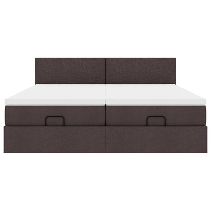 Struttura Letto Pouf con Materassi 200x200 cm in Tessuto - homemem39